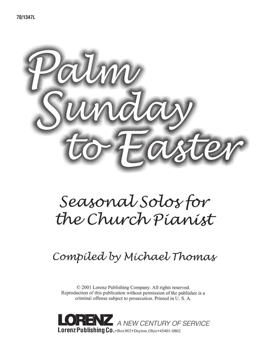 Palm Sunday to Easter (Digital Download) Piano Solo scores gallery preview page 1