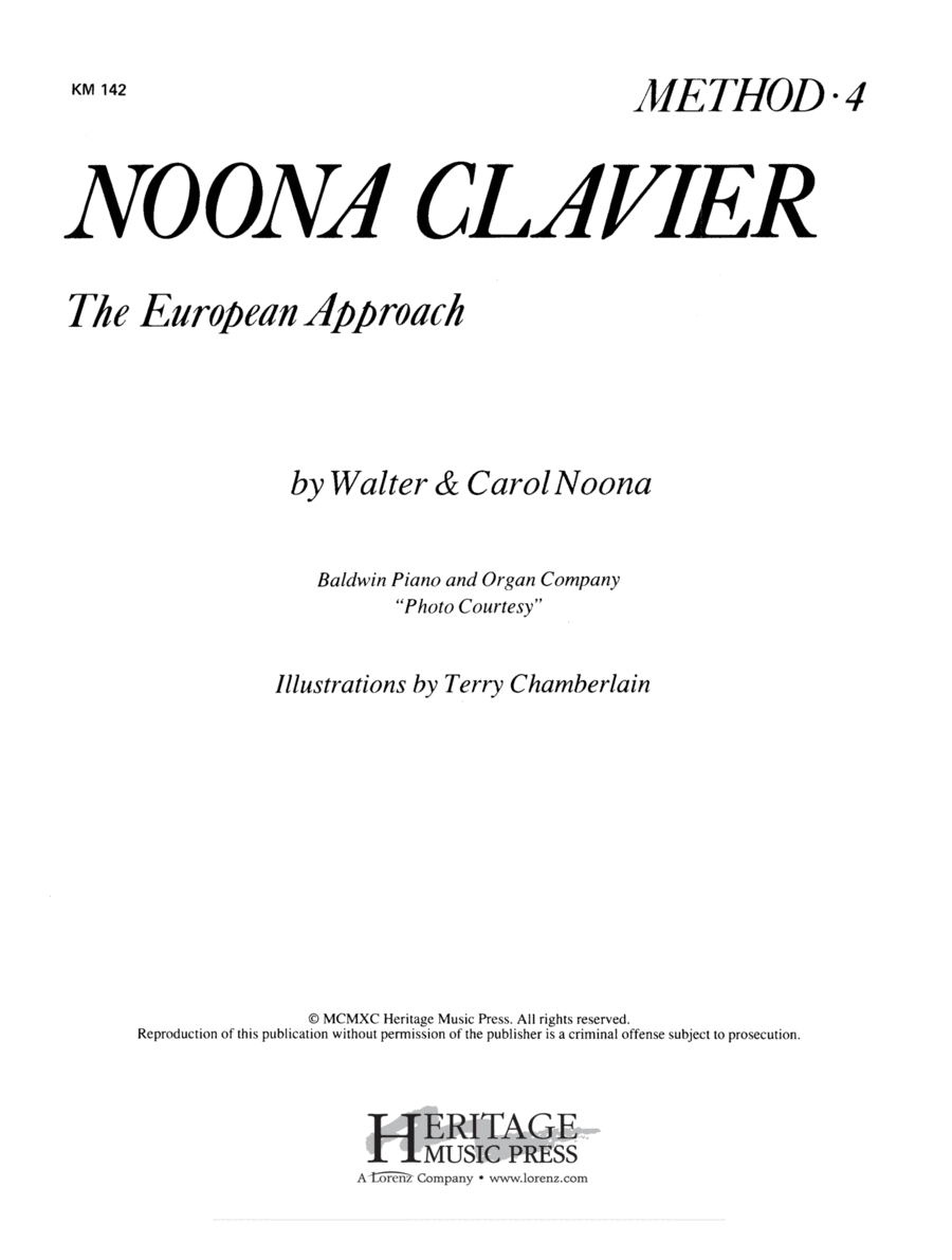 Noona Clavier Method Book 4 (Digital Download) Piano Method scores gallery preview page 1