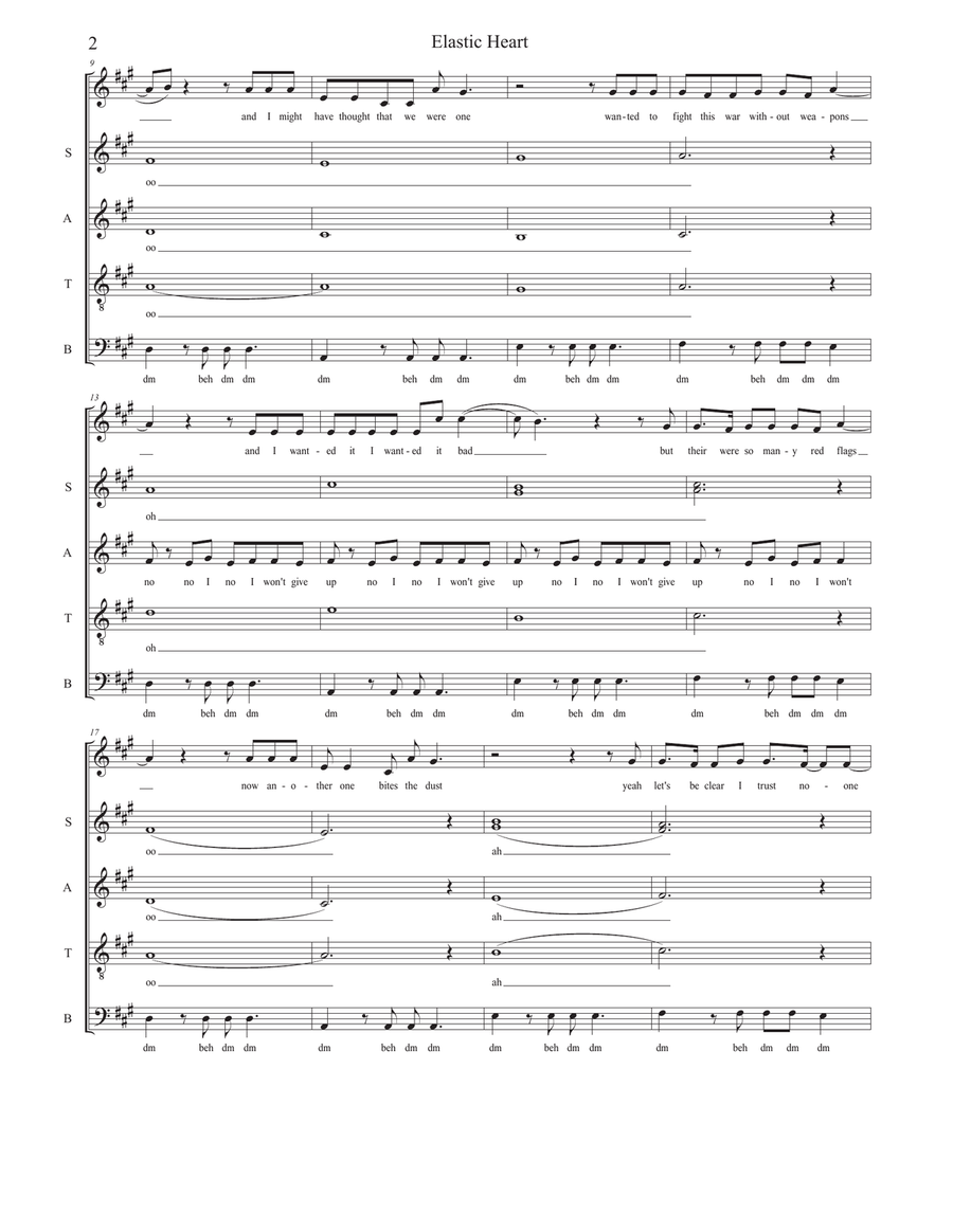 Elastic Heart 4-Part scores gallery preview page 2