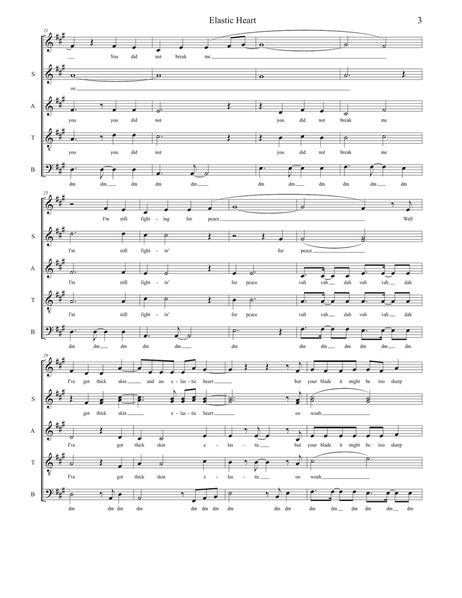 Elastic Heart 4-Part scores gallery preview page 3