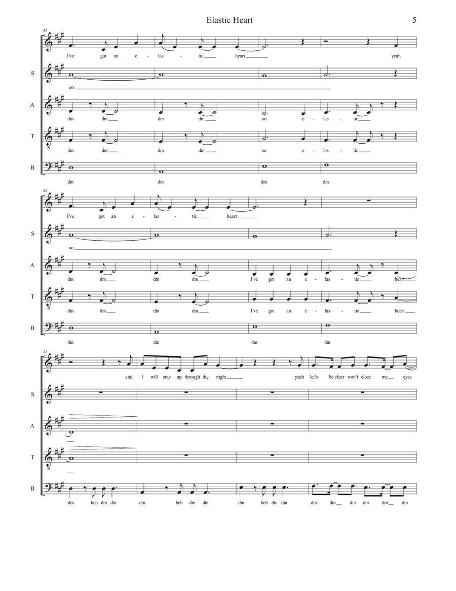 Elastic Heart 4-Part scores gallery preview page 5