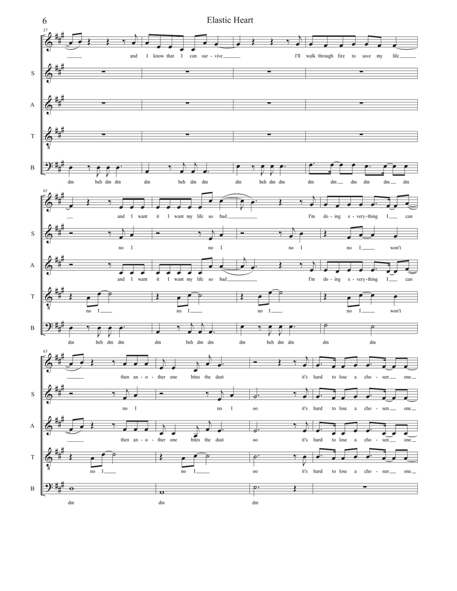 Elastic Heart 4-Part scores gallery preview page 6