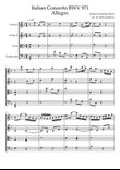 Italian Concerto arrangement for String Quartet