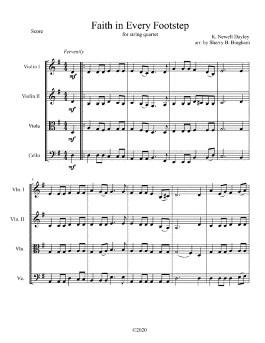 Faith in Every Footstep Cello scores gallery preview page 1
