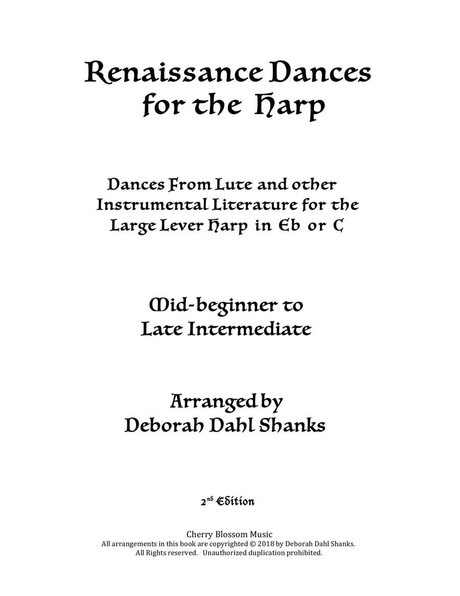 Renaissance Dances for the Harp Harp scores gallery preview page 2