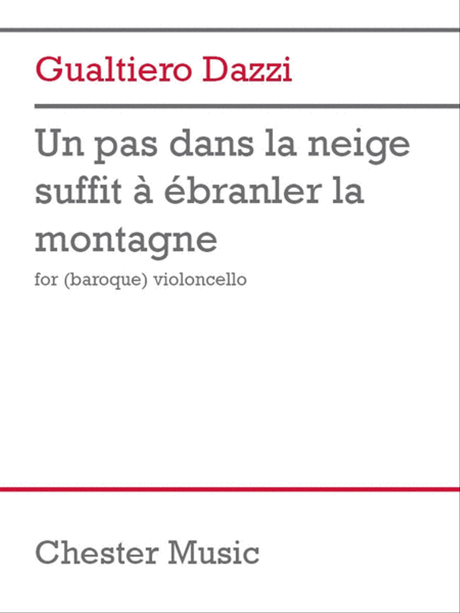 Un pas dans la neige suffit à ébranler la montagne Cello scores gallery preview page 1
