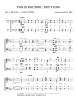 This Is The Time I Must Sing