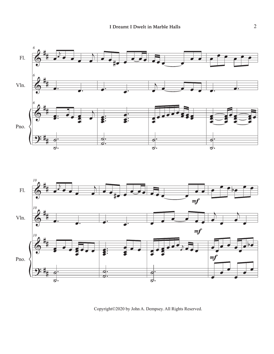 Marble Halls (Trio for Flute, Violin and Piano) Small Ensemble scores gallery preview page 6