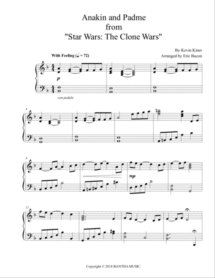 Anakin And Padme Piano Solo scores gallery preview page 1