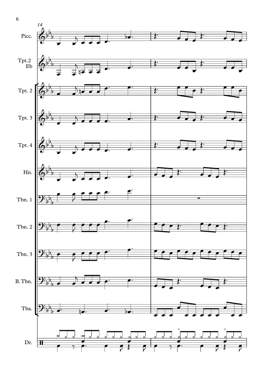 Somebody To Love Brass Ensemble scores gallery preview page 6