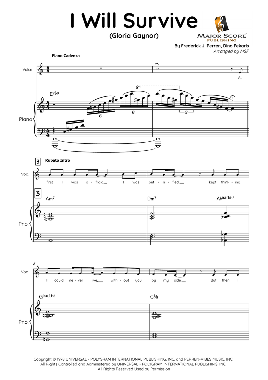I Will Survive Piano, Vocal scores gallery preview page 2