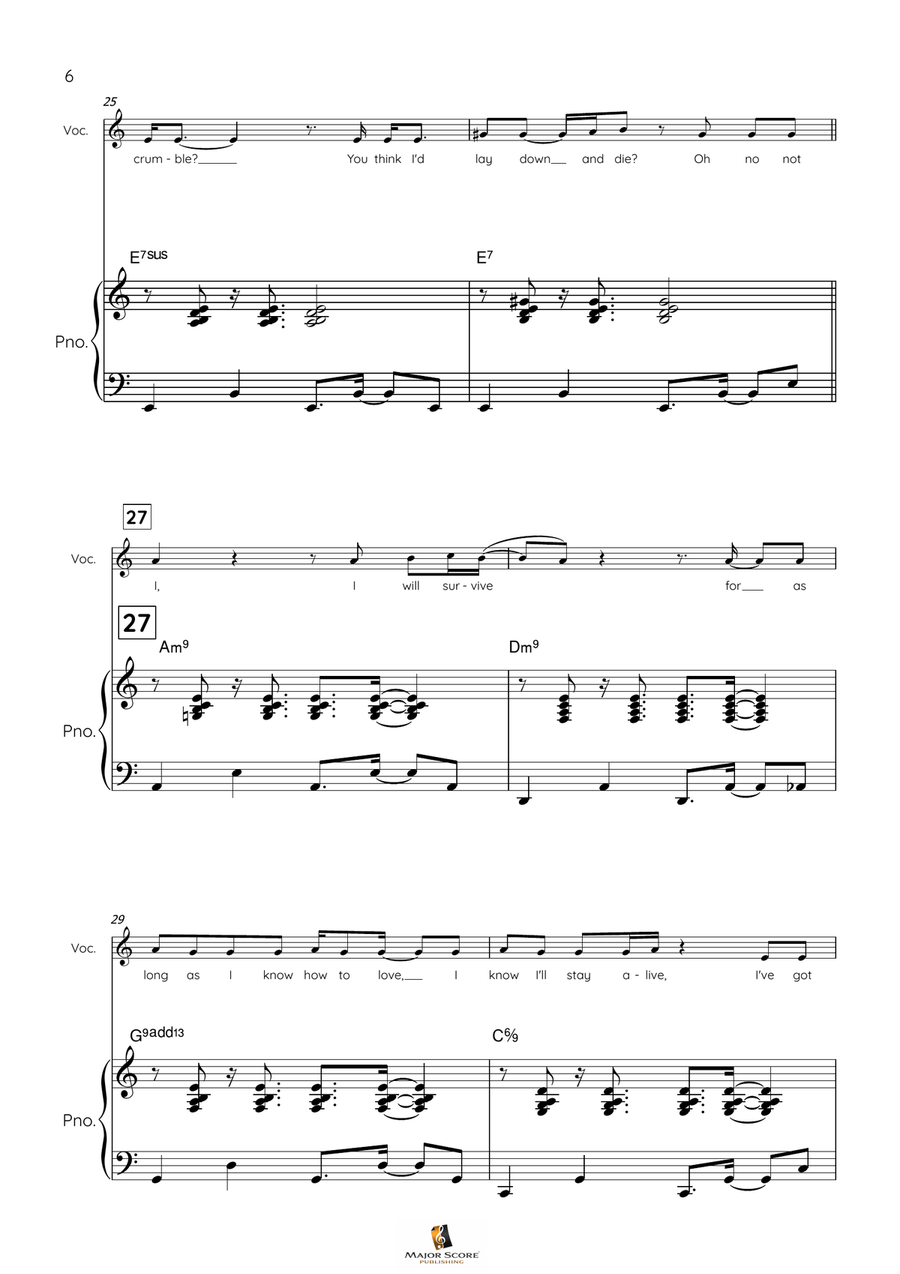 I Will Survive Piano, Vocal scores gallery preview page 6