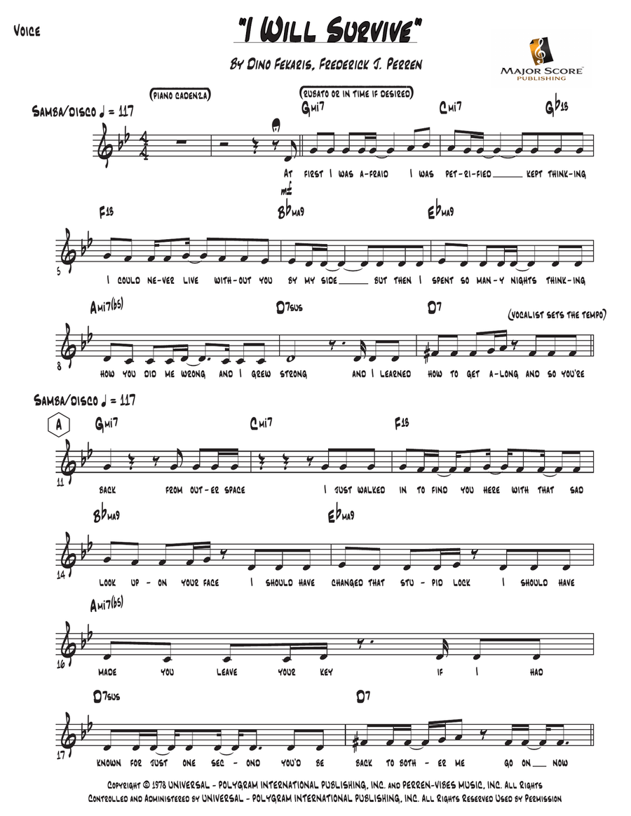 I Will Survive Piano, Vocal scores gallery preview page 2