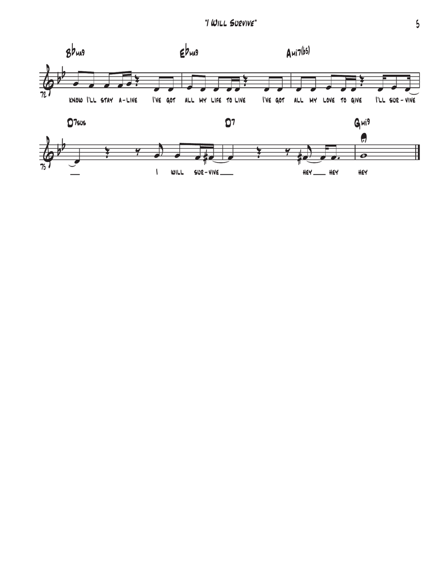 I Will Survive Piano, Vocal scores gallery preview page 6