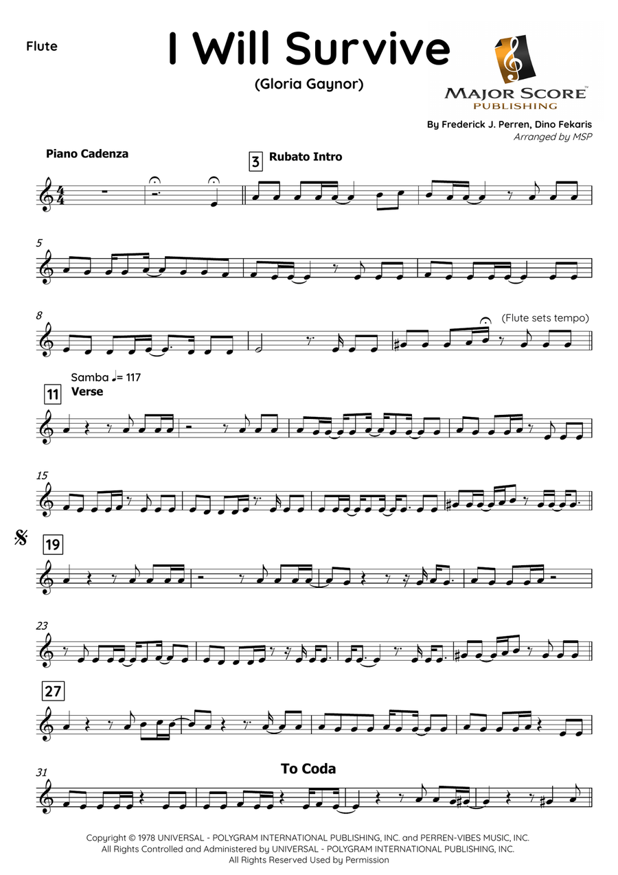 I Will Survive Flute Solo scores gallery preview page 2