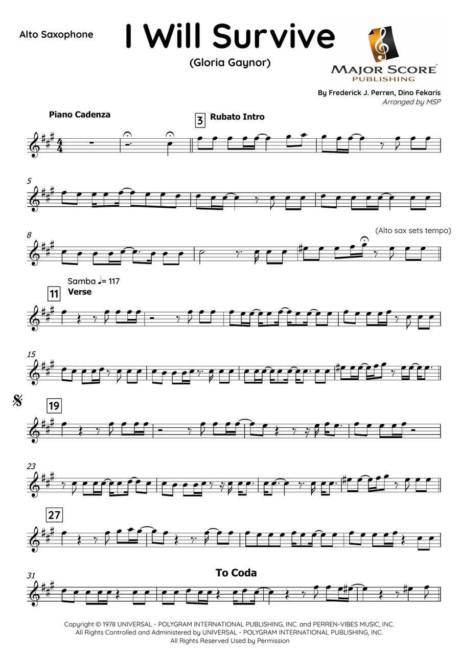 I Will Survive Alto Saxophone scores gallery preview page 2