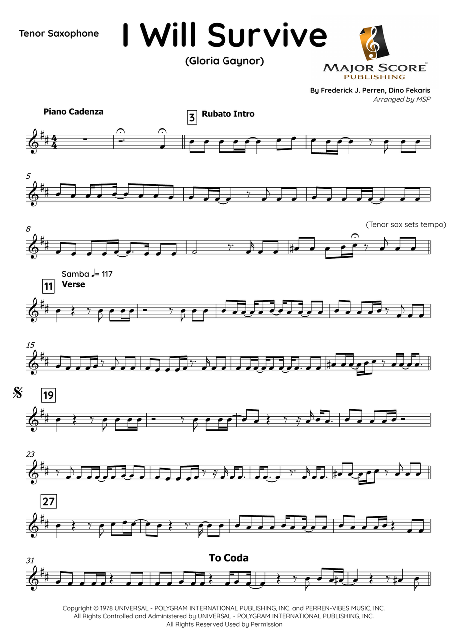I Will Survive Tenor Saxophone scores gallery preview page 2