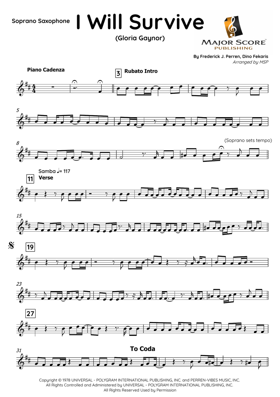 I Will Survive Soprano Saxophone scores gallery preview page 2