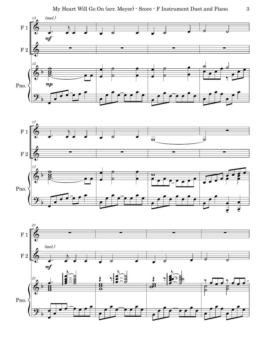 My Heart Will Go On (love Theme From 'titanic') Brass Duet scores gallery preview page 3