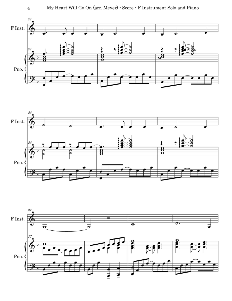My Heart Will Go On (love Theme From 'titanic') Horn scores gallery preview page 4