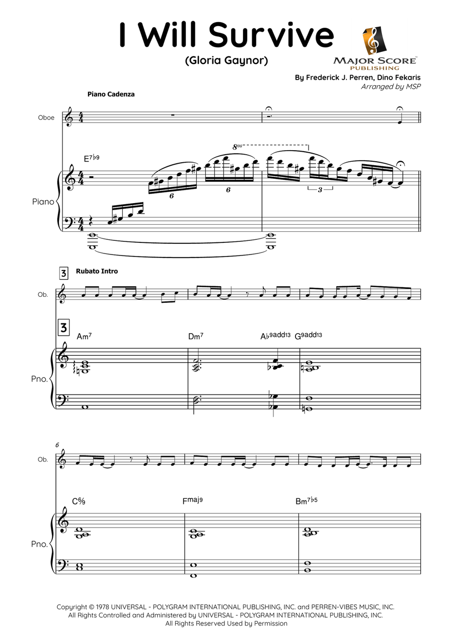 I Will Survive Piano scores gallery preview page 2