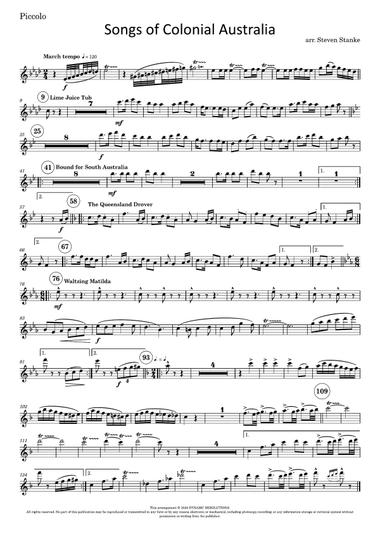 Songs of Colonial Australia - Wind Band/Parts