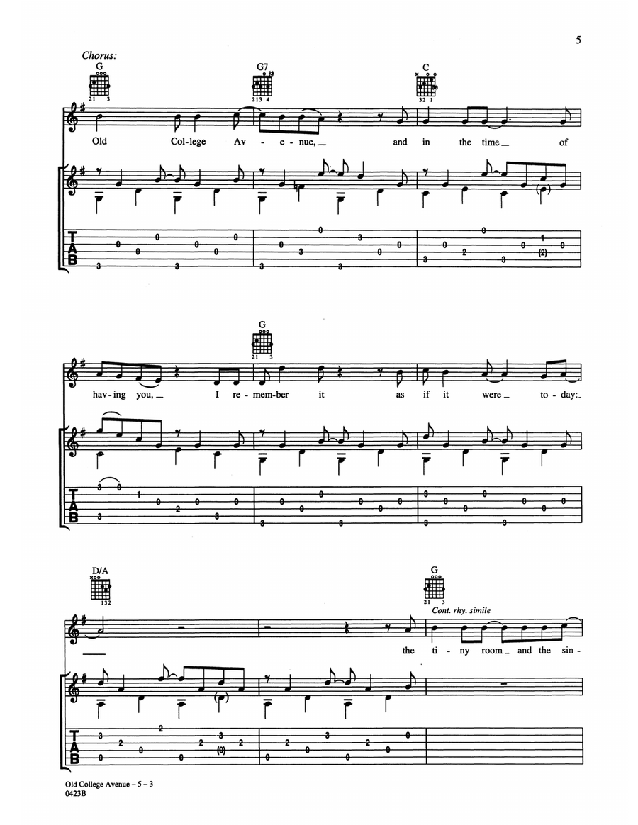 Old College Avenue Old College Avenue Acoustic Guitar scores gallery preview page 3
