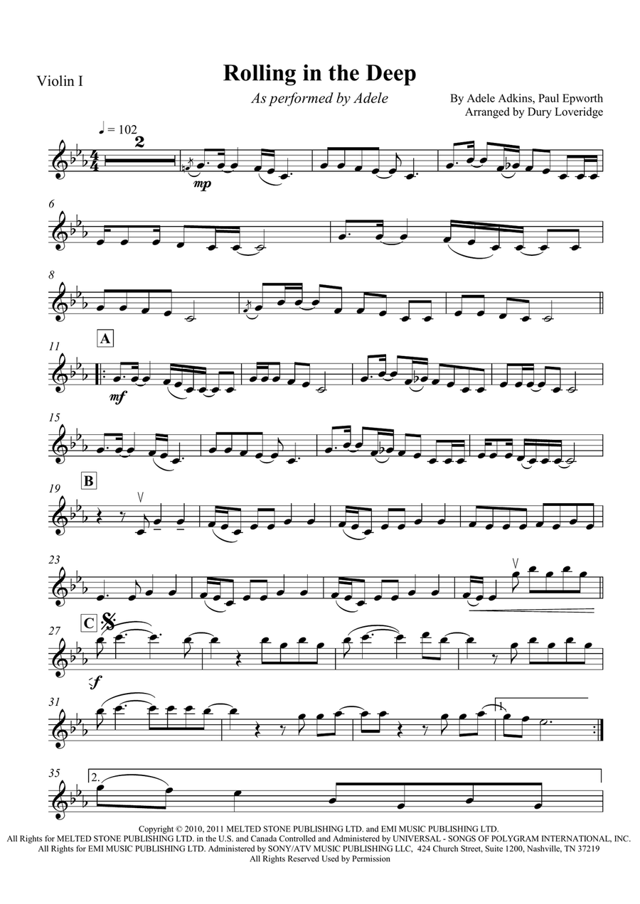 Rolling In The Deep String Quartet scores gallery preview page 6