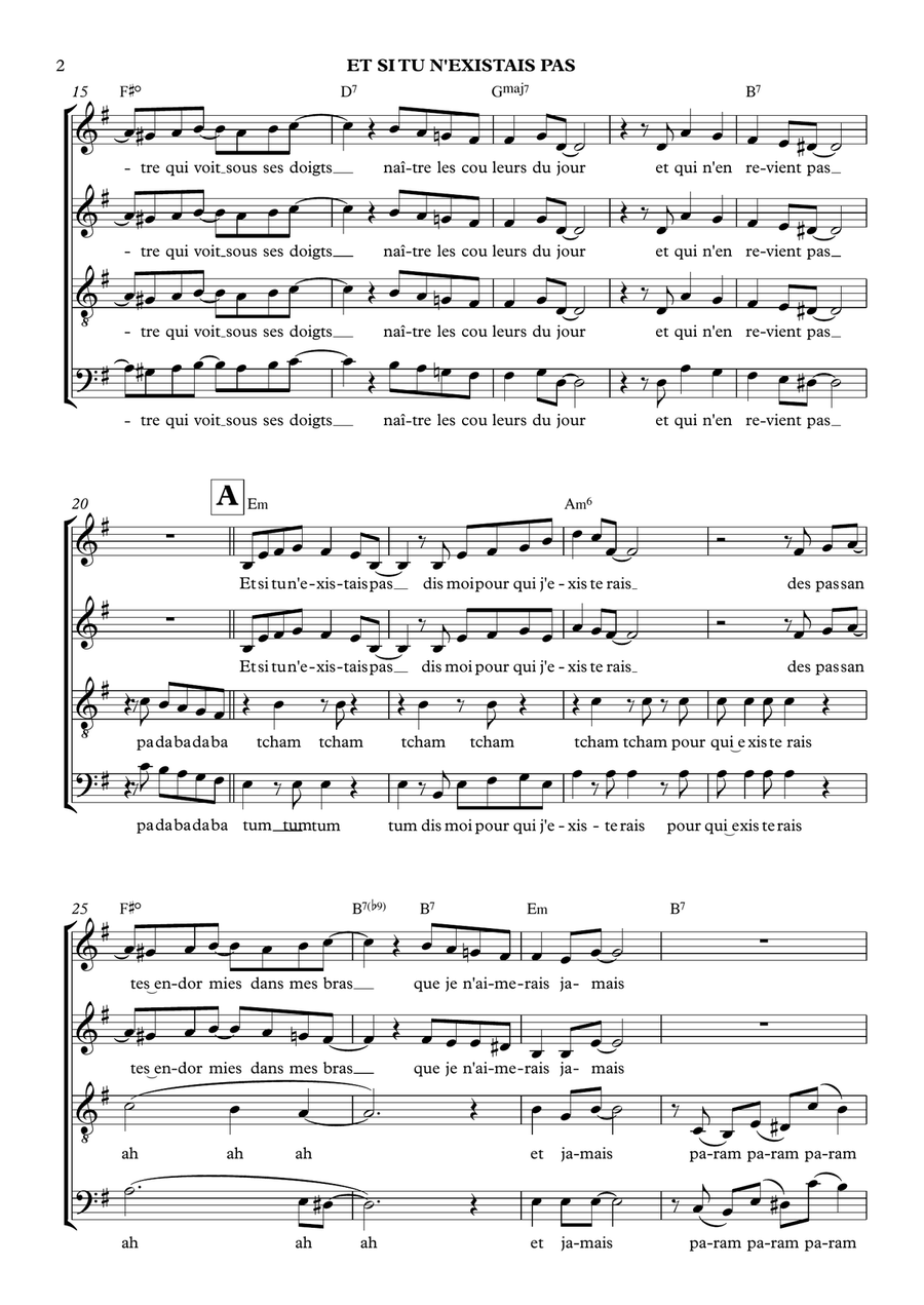 Ei Si Tu N'existais Pas Ei Si Tu N'existais Pas 4-Part scores gallery preview page 2