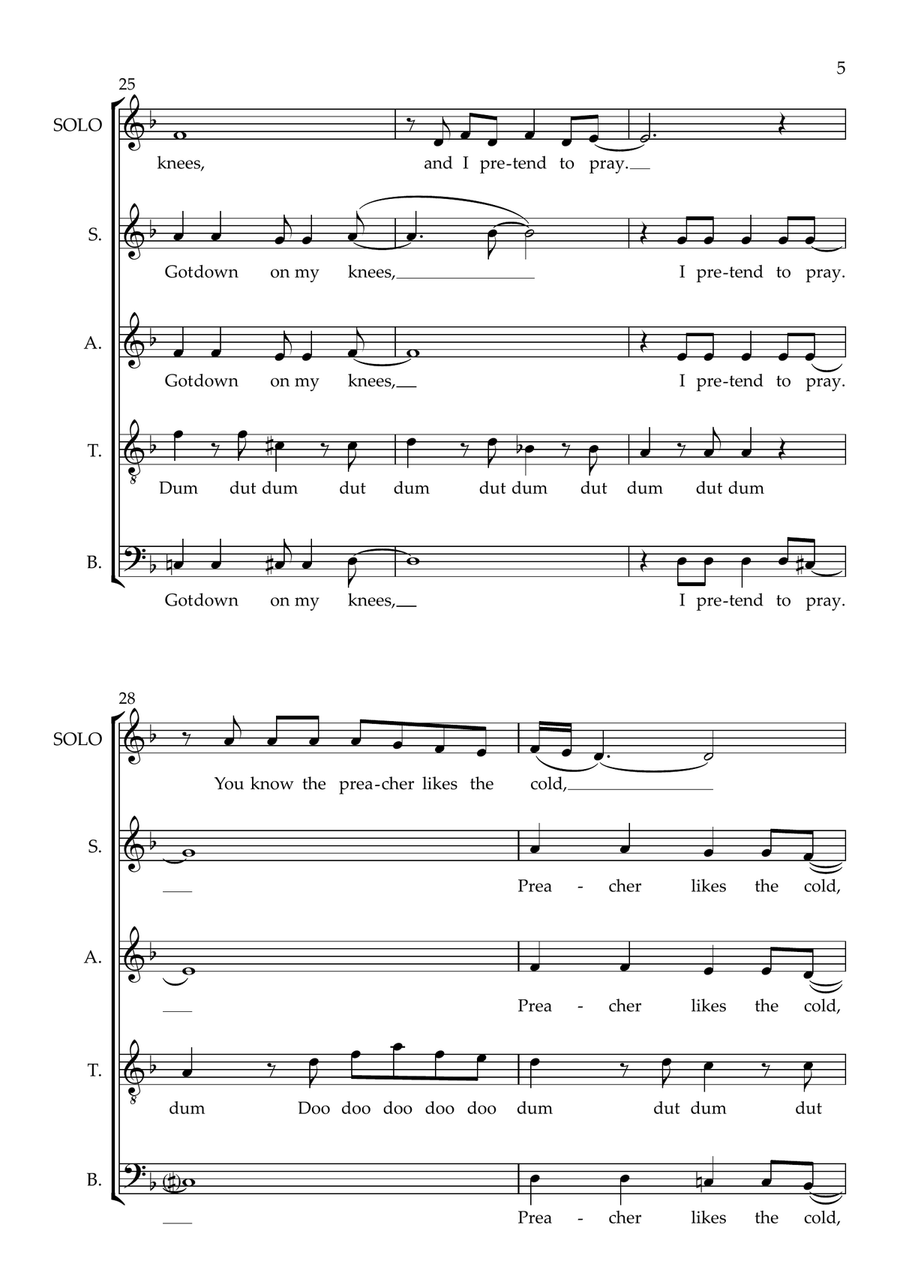 California Dreamin' (arr. Abi Moore) SSATB scores gallery preview page 5