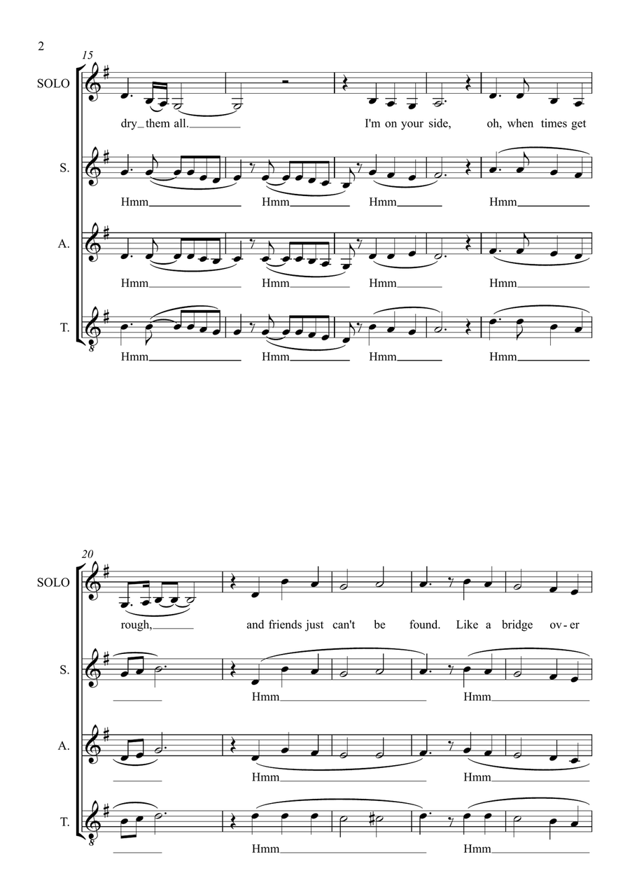 Bridge Over Troubled Water (arr. Abi Moore) Choir scores gallery preview page 2