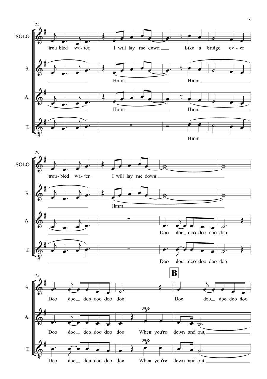 Bridge Over Troubled Water (arr. Abi Moore) Choir scores gallery preview page 3