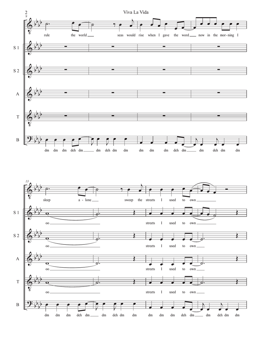 Viva La Vida Viva La Vida Divisi scores gallery preview page 2
