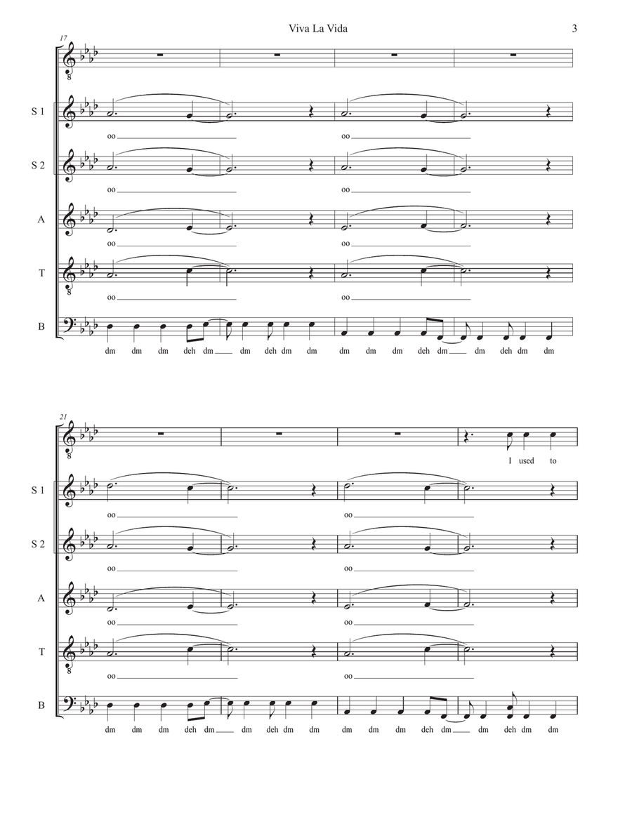 Viva La Vida Viva La Vida Divisi scores gallery preview page 3