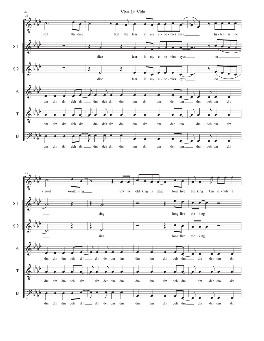 Viva La Vida Viva La Vida Divisi scores gallery preview page 4