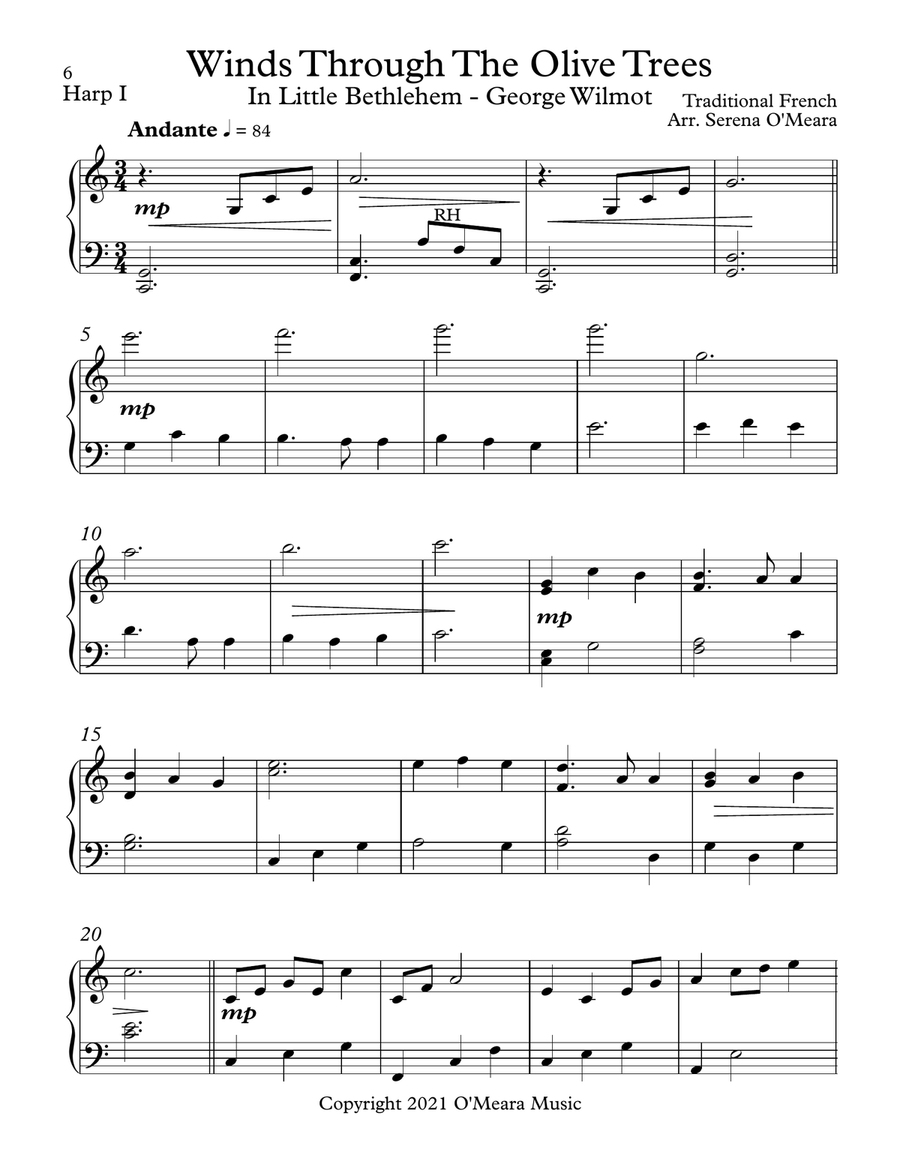 Winds Through The Olive Trees, Harp I Celtic Harp scores gallery preview page 2