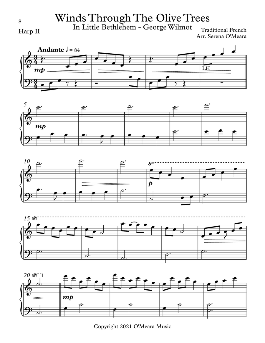 Winds Through The Olive Trees, Harp II Celtic Harp scores gallery preview page 2