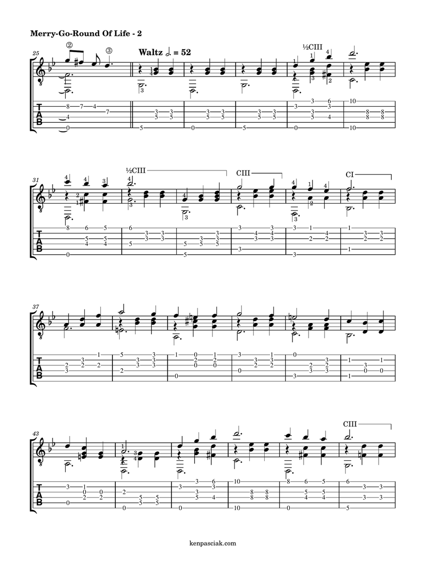 Merry-go-round Of Life Acoustic Guitar scores gallery preview page 4
