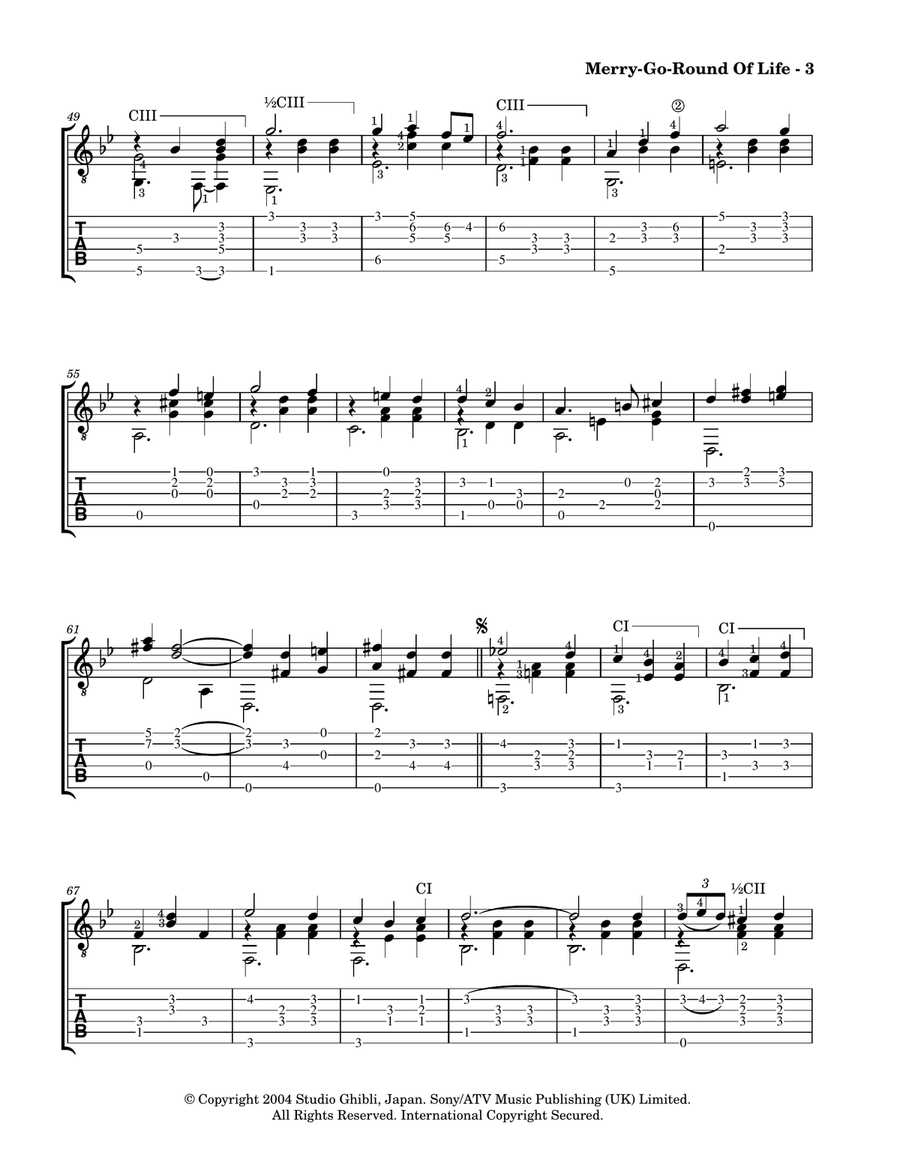 Merry-go-round Of Life Acoustic Guitar scores gallery preview page 5