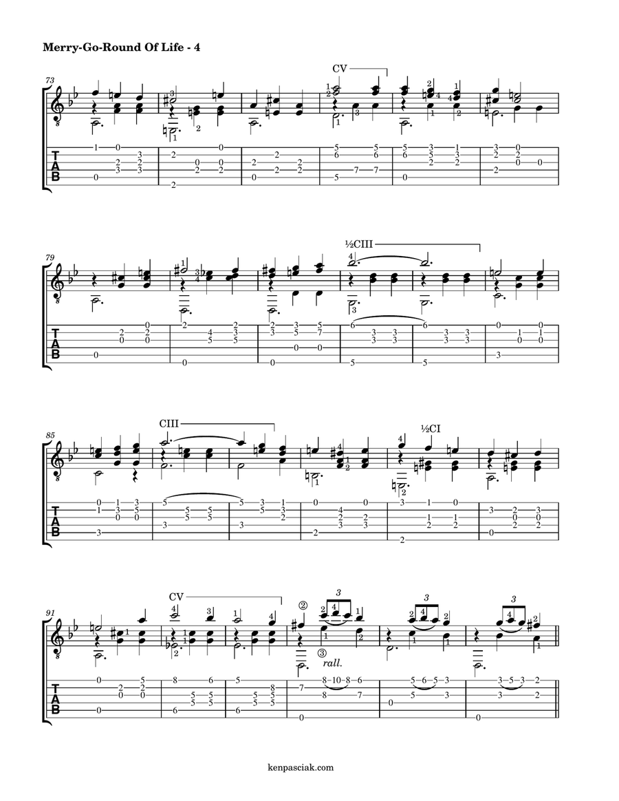 Merry-go-round Of Life Acoustic Guitar scores gallery preview page 6