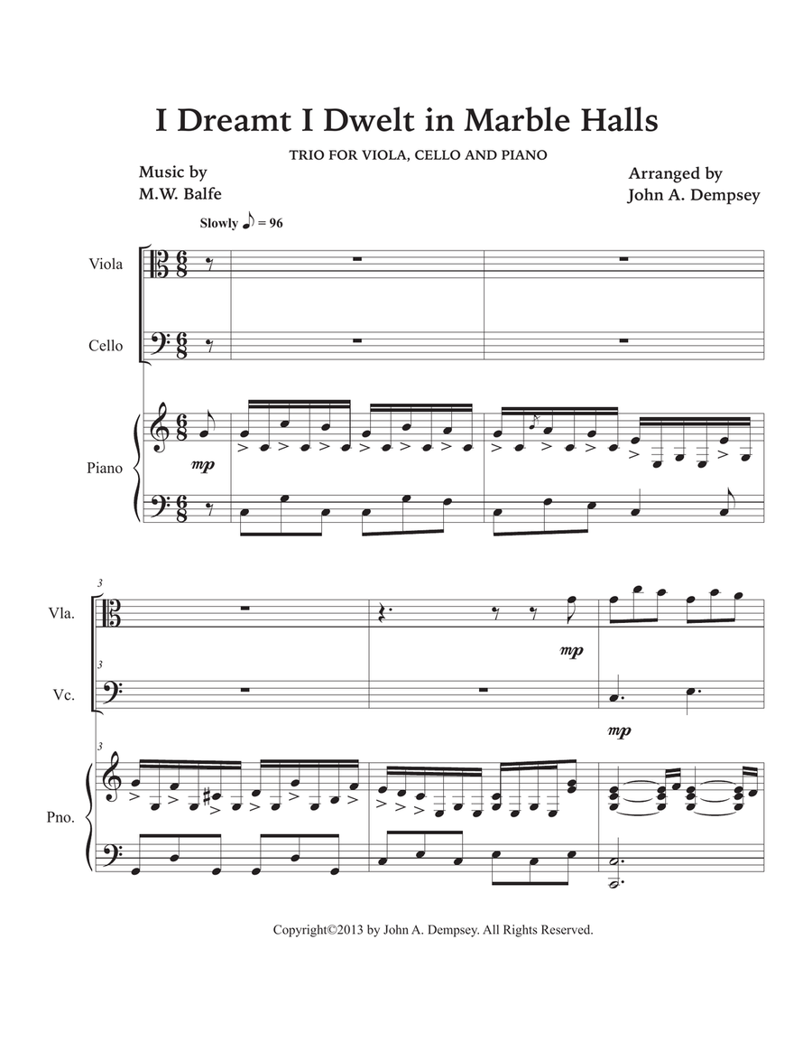 Marble Halls (Trio for Viola, Cello and Piano) Small Ensemble scores gallery preview page 5