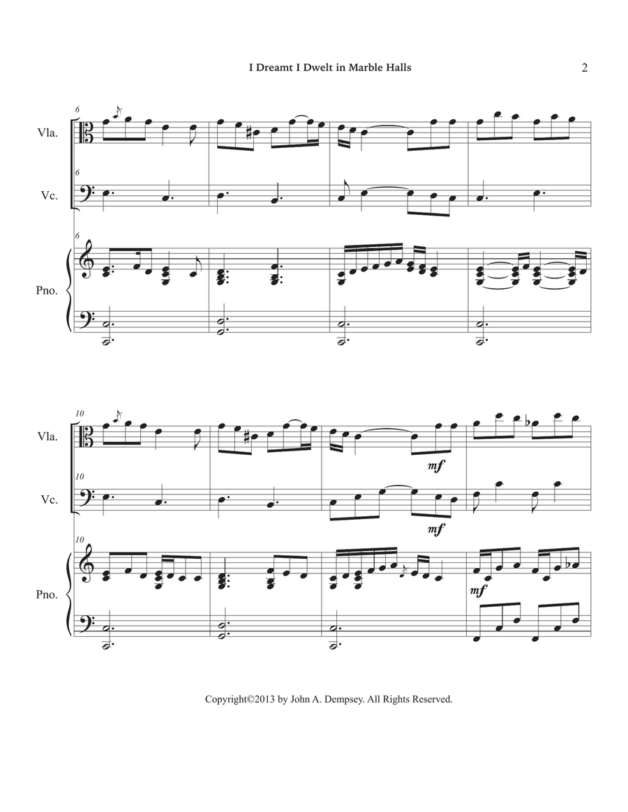 Marble Halls (Trio for Viola, Cello and Piano) Small Ensemble scores gallery preview page 6