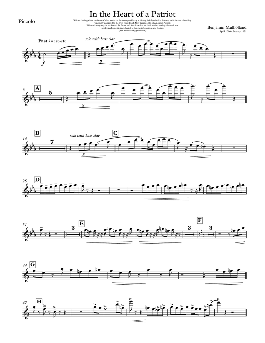 In the Heart of a Patriot -for large Wind Ensemble Concert Band scores gallery preview page 6