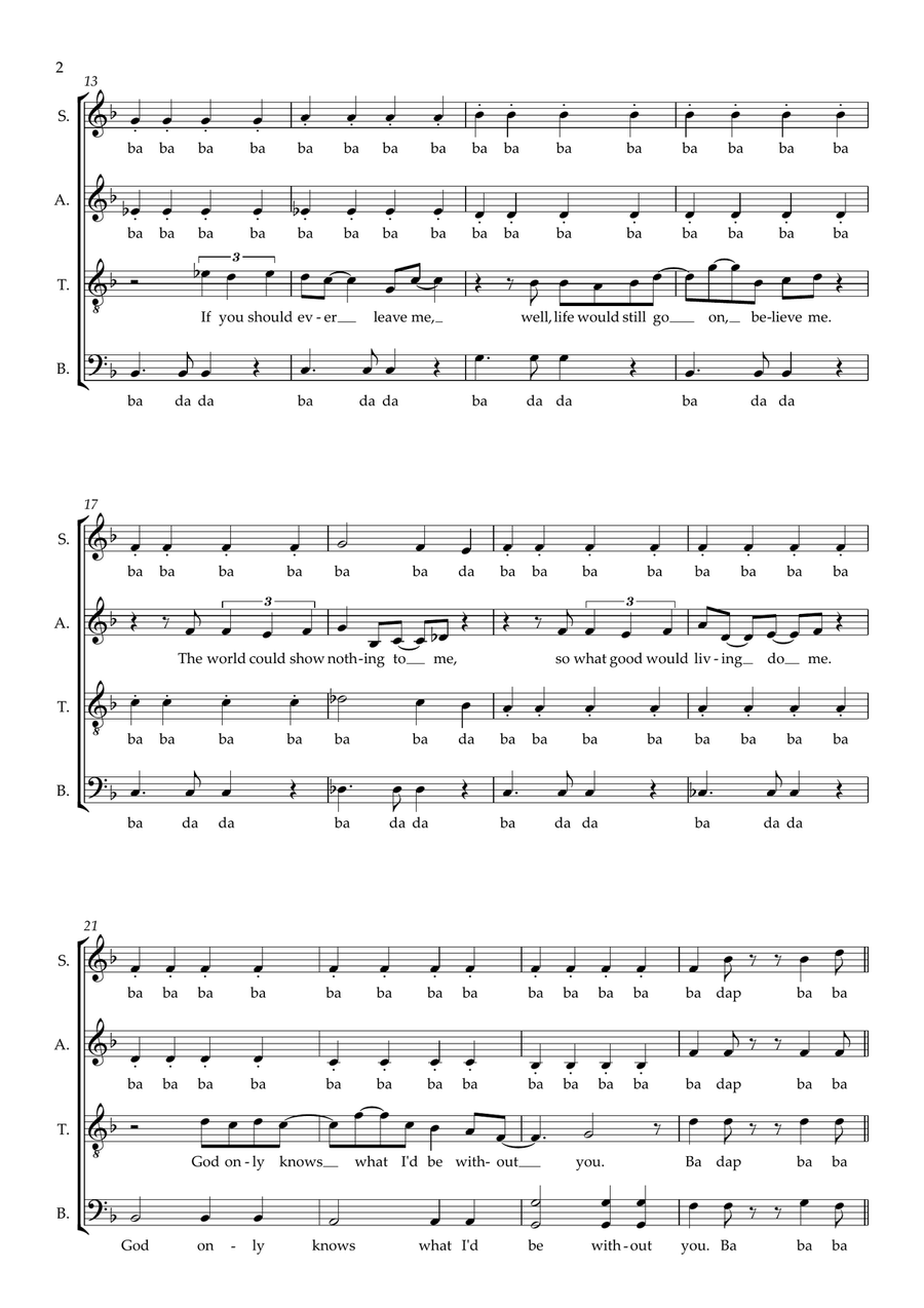 God Only Knows (arr. Gitika Partington) 4-Part scores gallery preview page 2