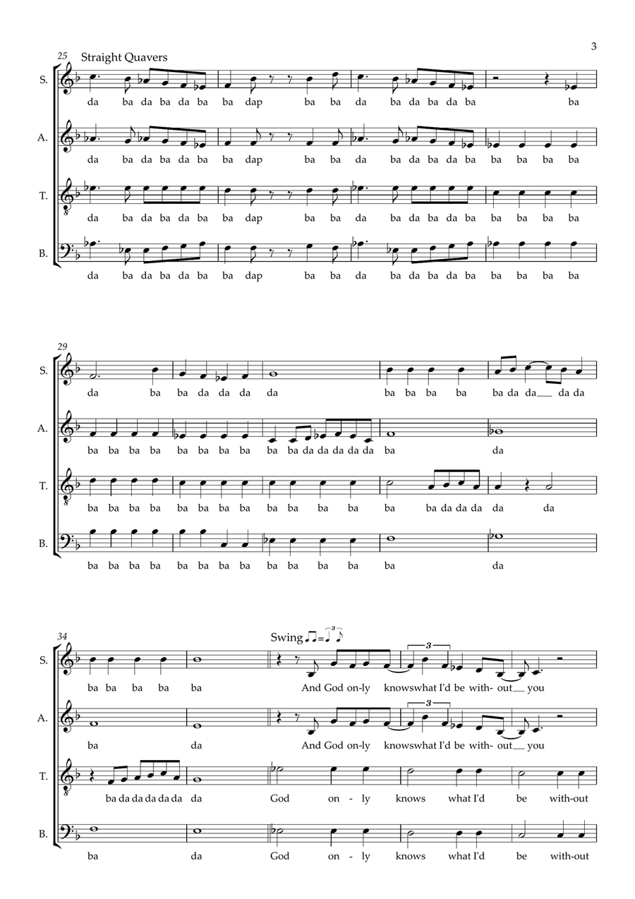 God Only Knows (arr. Gitika Partington) 4-Part scores gallery preview page 3