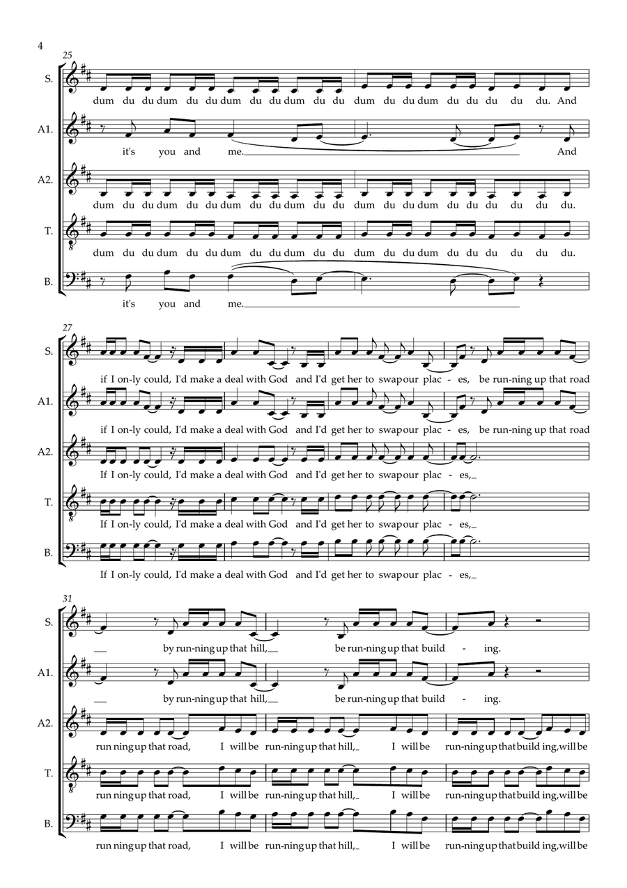 Running Up That Hill (A Deal With God) 2012 Remix (arr. Gitika Partington) Choir scores gallery preview page 4
