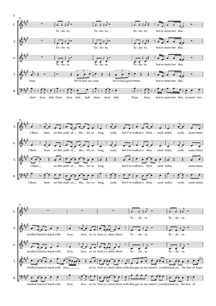 Never Forget (arr. Wendy Sergeant) SSATB scores gallery preview page 2