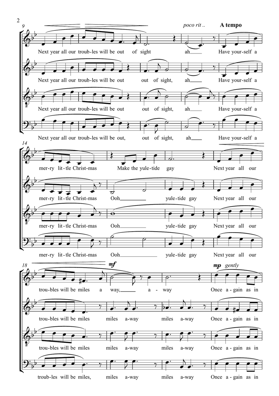 Have Yourself a Merry Little Christmas (arr. Wendy Sergeant) 4-Part scores gallery preview page 2