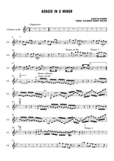 Adagio In Sol Minore (adagio In G Minor)