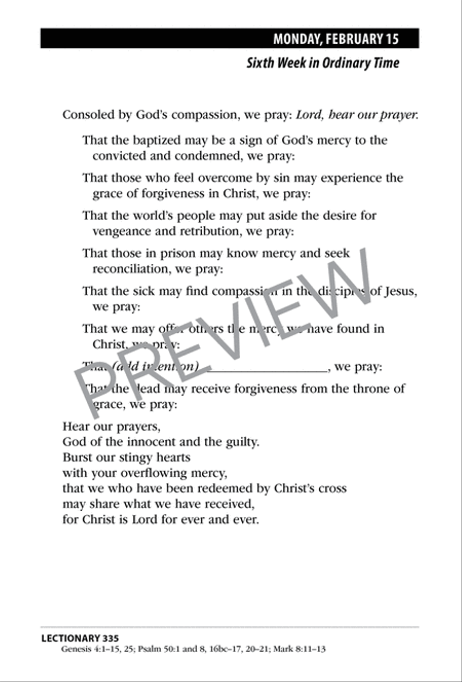 Daily Mass Intercessions 2021 Collection / Songbook scores gallery preview page 3